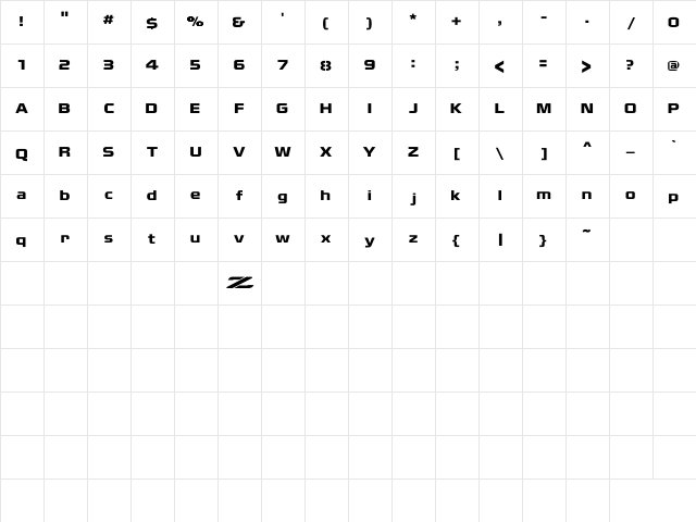 Nissan Decal Regular  glyph index