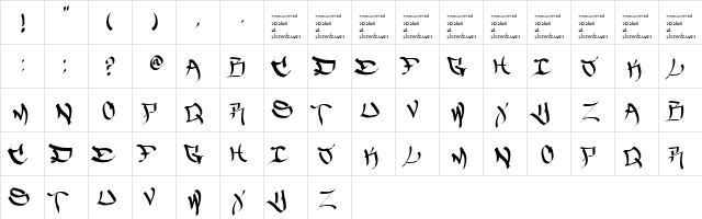 The FiveOneTwo Regular  glyph index