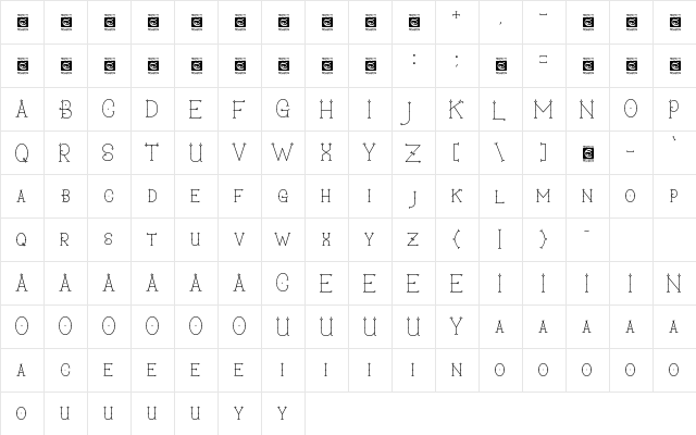 Secret Darling Personal Use Regular  glyph index