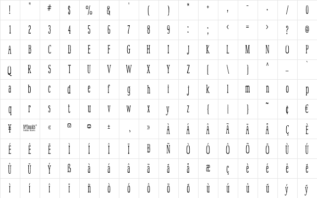 McFood Poisoning 3 Regular  glyph index