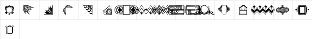 ArtDeco Motif Regular  glyph index