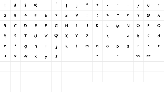 Faster Medium  glyph index