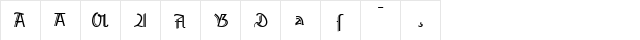 AmherstGothicSplit LT Std RgAlt Regular  glyph index