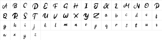 Autined FREE Regular  glyph index