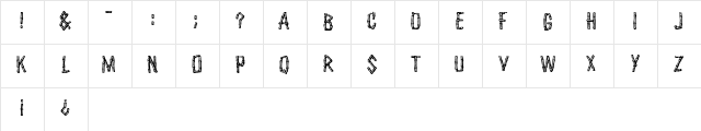 Castaway Regular  glyph index