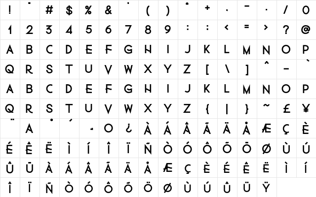 Ch Games Black  glyph index