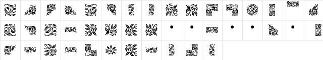 ChristmasOrnamentsMT Regular  glyph index