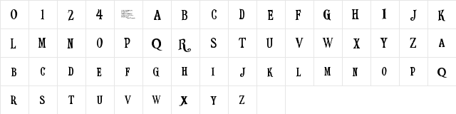 RangoMovieFont Regular  glyph index
