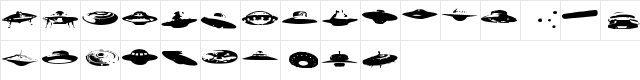 Ovnis Regular  glyph index