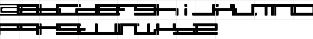 neon japan Regular  glyph index