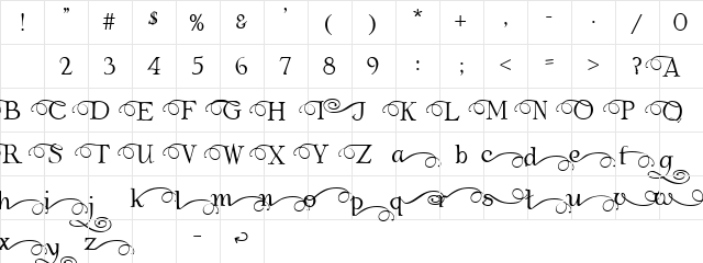 Albemarle End Swash Regular  glyph index