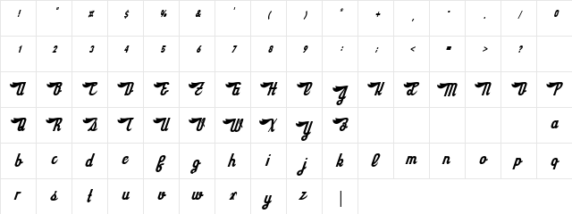 Sloe Gin Rickey Regular  glyph index