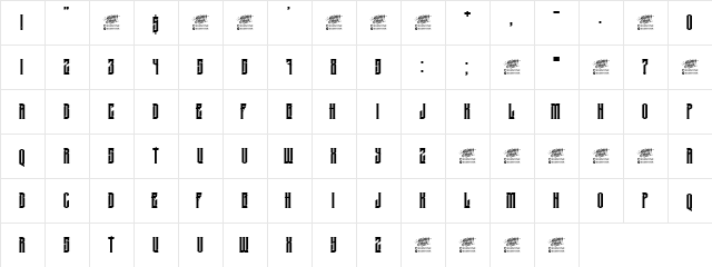 MCF krechet Regular  glyph index