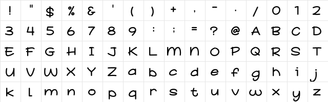 School Story Regular  glyph index