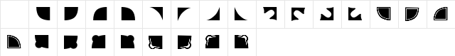 Corner Table Regular  glyph index