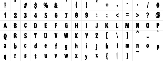 VTC NightOfTheDrippyDead Regular  glyph index
