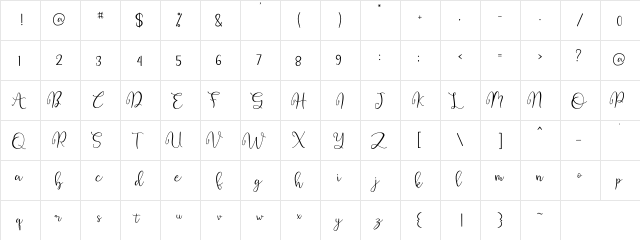 Armelo_Dianovista Regular  glyph index