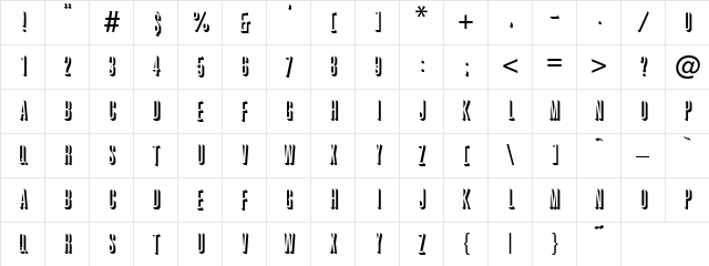 Cranston Regular  glyph index