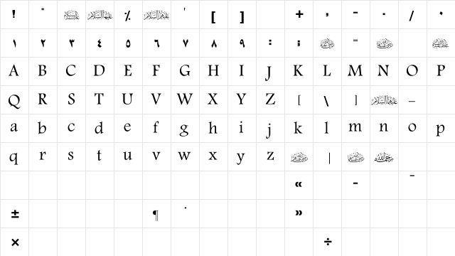 SC_OUHOD REGULAR  glyph index
