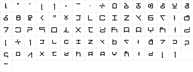 Tirolese Regular  glyph index