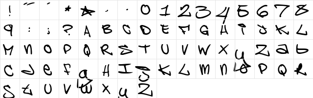 Brooklyn Kid Regular  glyph index