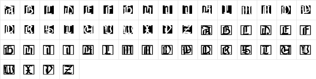 JohannesBricks Regular  glyph index