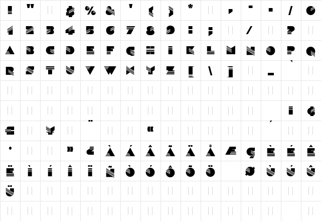 Sinaloa LET Plain  glyph index