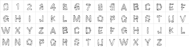 Wreckage Regular  glyph index