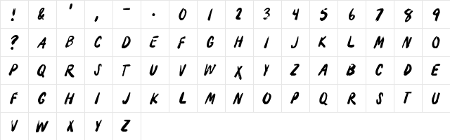 Moonlighting Regular  glyph index