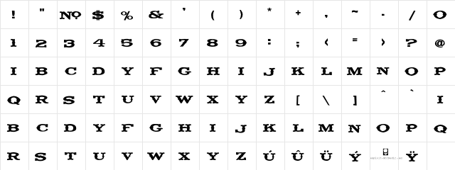 LHF Fancy Full Spurs Reg Regular  glyph index