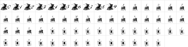 Iconus Americanus Regular  glyph index