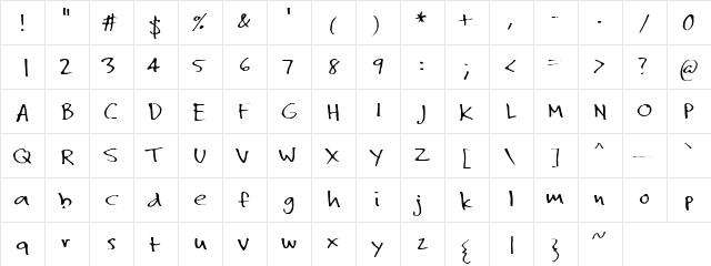 Hello Buddy Regular  glyph index