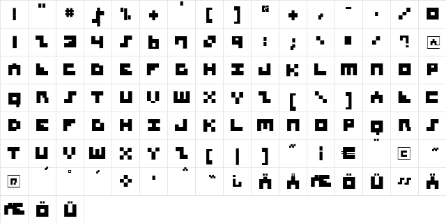 MKSquares Bold  glyph index