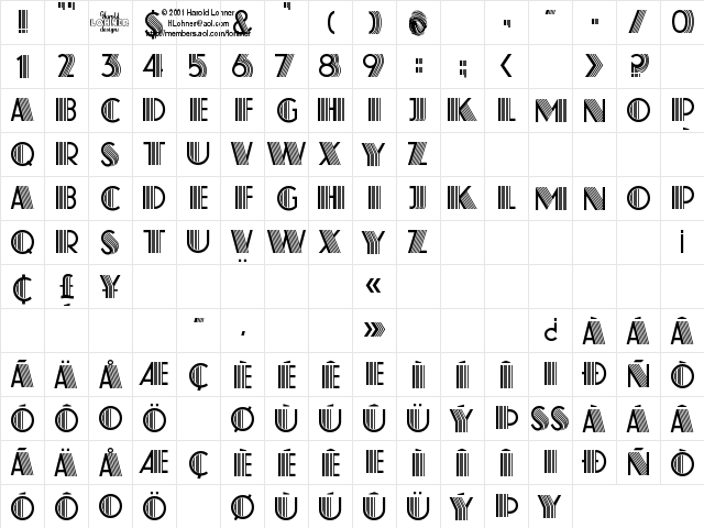 Atlas Regular  glyph index