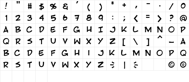RivenShield Regular  glyph index