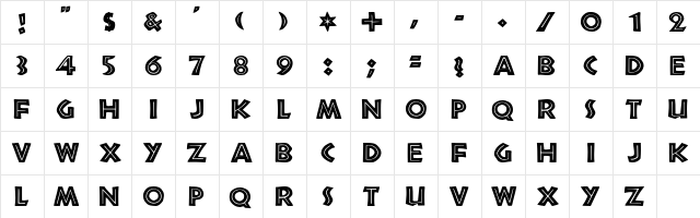 Chandle Regular  glyph index