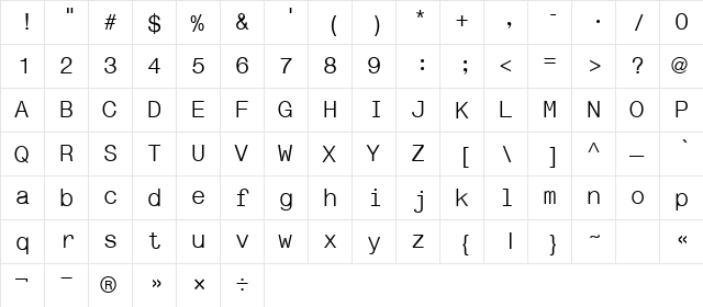 r_thai Regular  glyph index