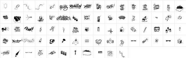 Strike Block Regular  glyph index