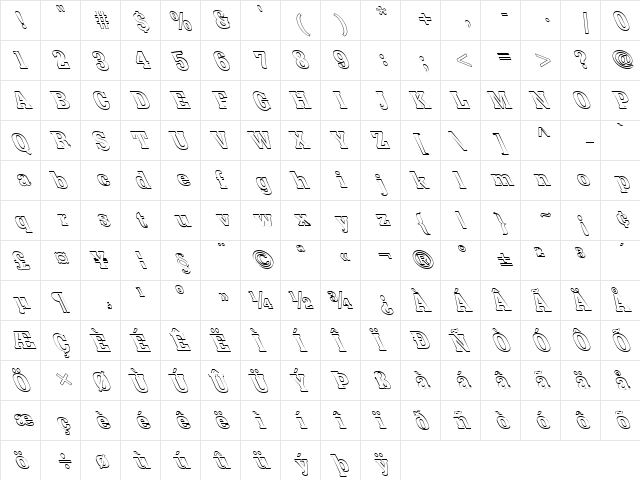 FZ ROMAN 36 HOLLOW LEFTY Normal  glyph index