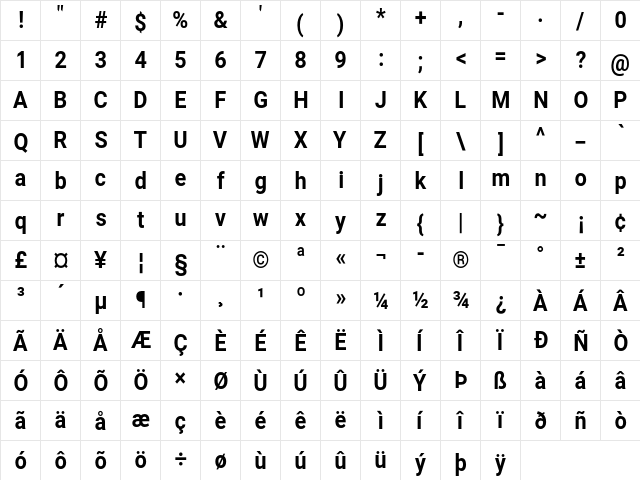 Asimov Nar  glyph index