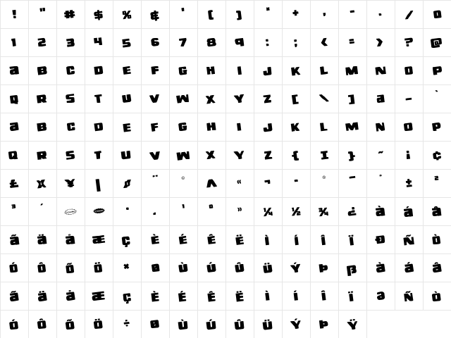 Right Hand Luke Rotated Regular  glyph index