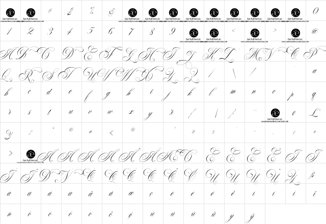 The Duality Regular  glyph index