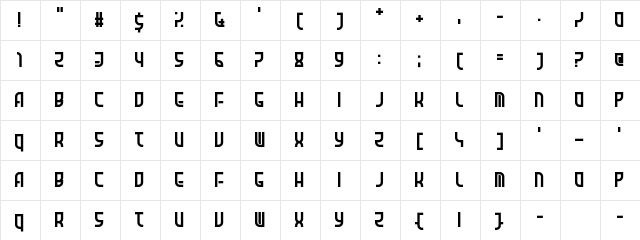 Amid Verrion Regular  glyph index