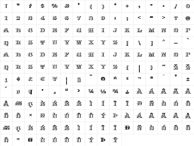 Smackeroo NF Regular  glyph index