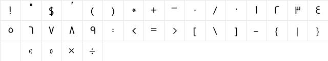 GE SS Text Light Light  glyph index