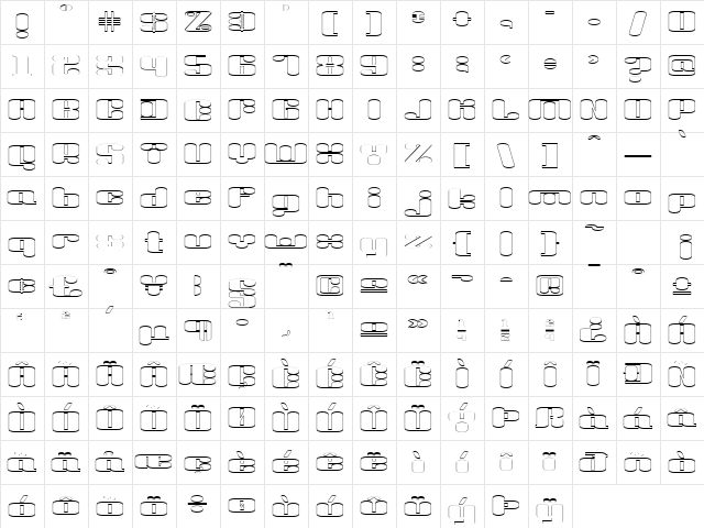 Liquid Sex Outline Regular  glyph index