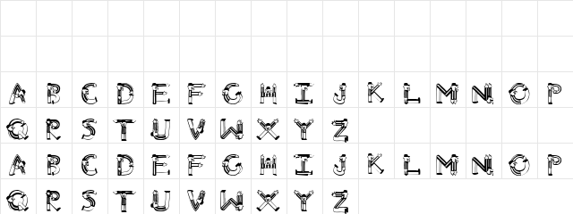Exerciso Regular  glyph index