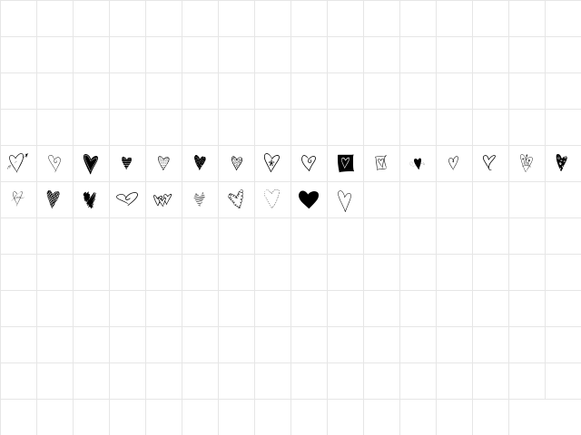 2Peas Graphic Hearts Regular  glyph index