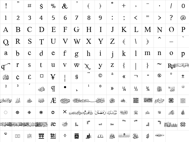 pks-masry Regular  glyph index