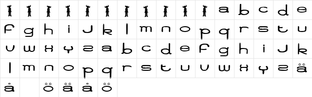 Jamiro Regular  glyph index